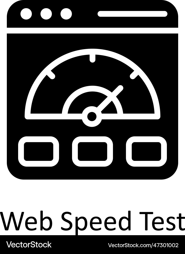 Web speed test solid icon design vector image