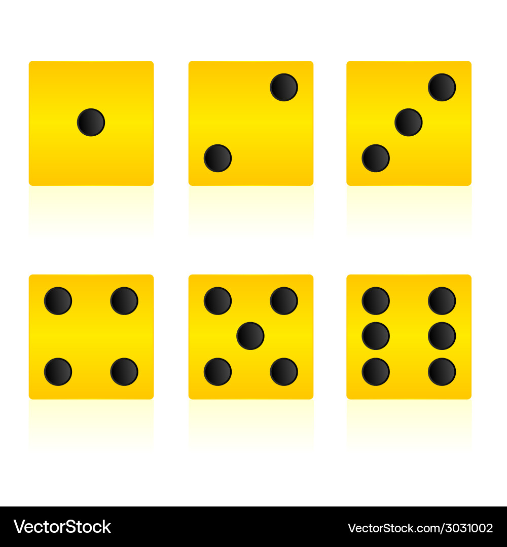 Yellow cube for playing game vector image