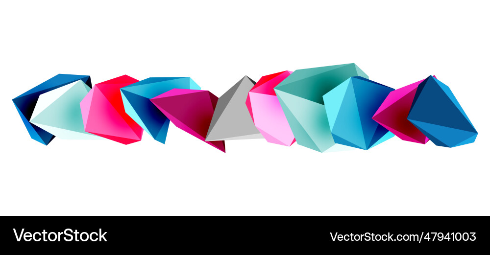 3d low poly triangle design elements 3d low poly triangle design elements Vector Image