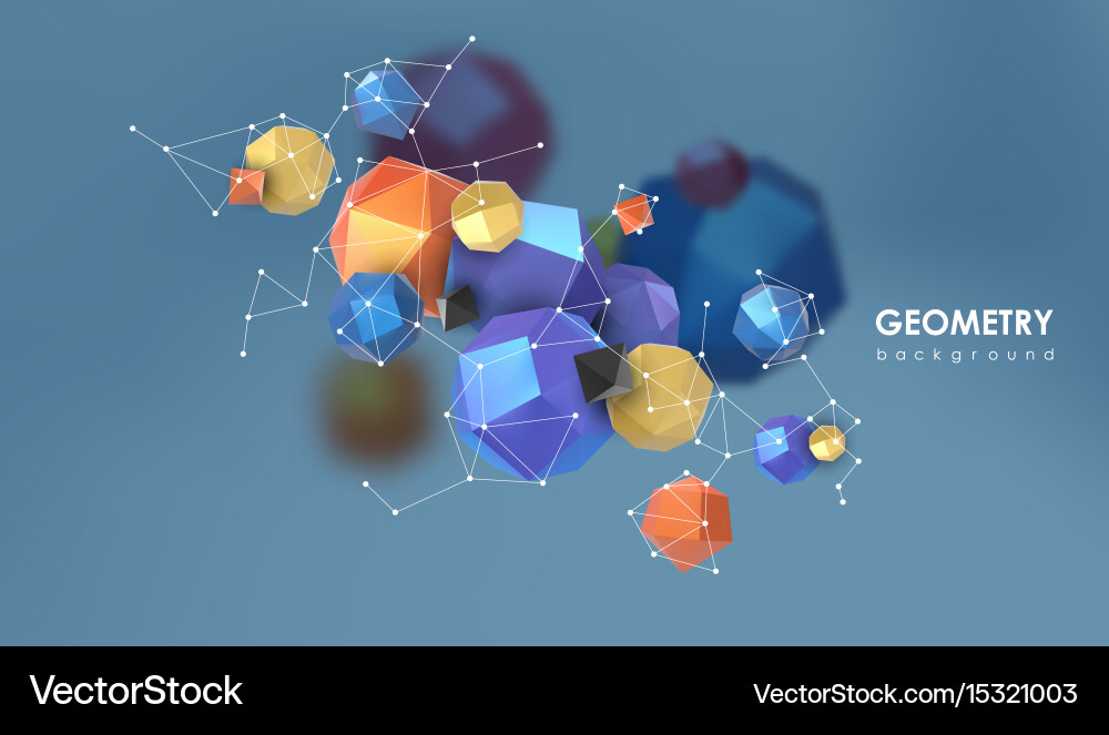 Abstract poligonal background 3d render vector image