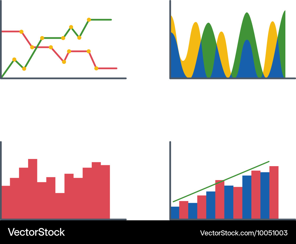 Business data graph analytics vector image
