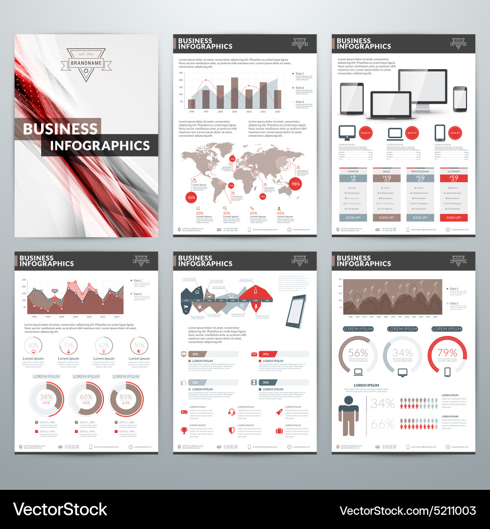 Business Data Visualization Elements Vector Image