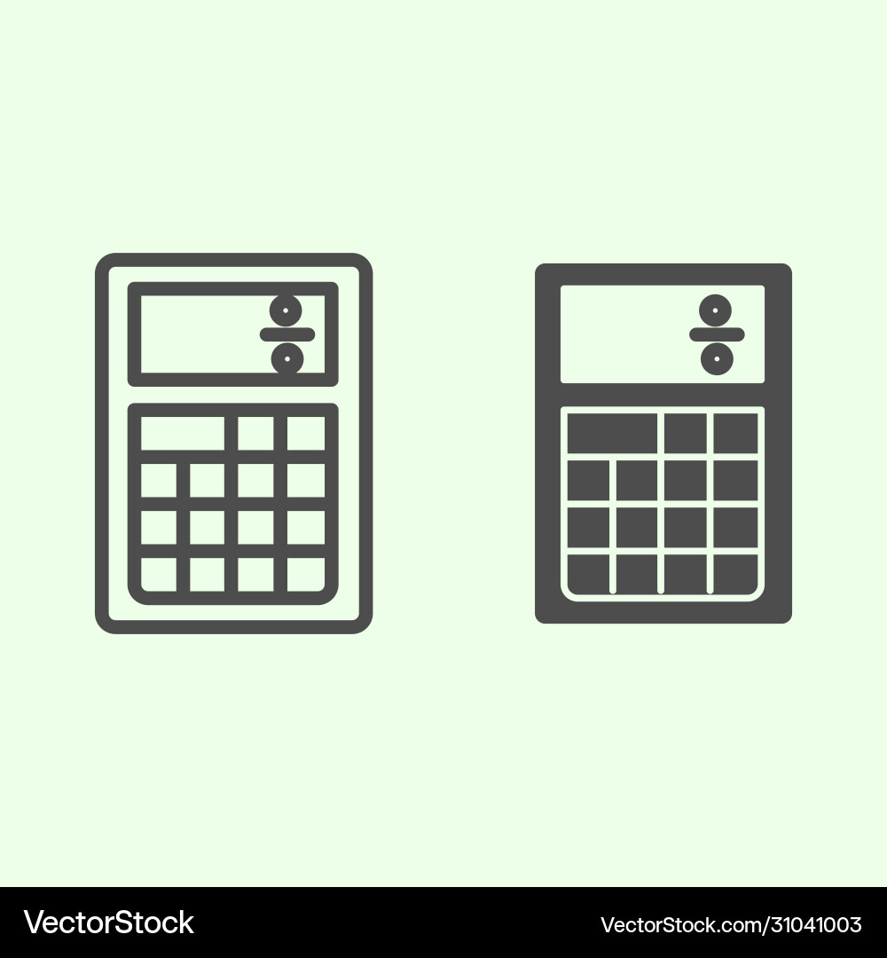 Calculator line and solid icon office calculating Calculator line and solid icon office calculating vector image
