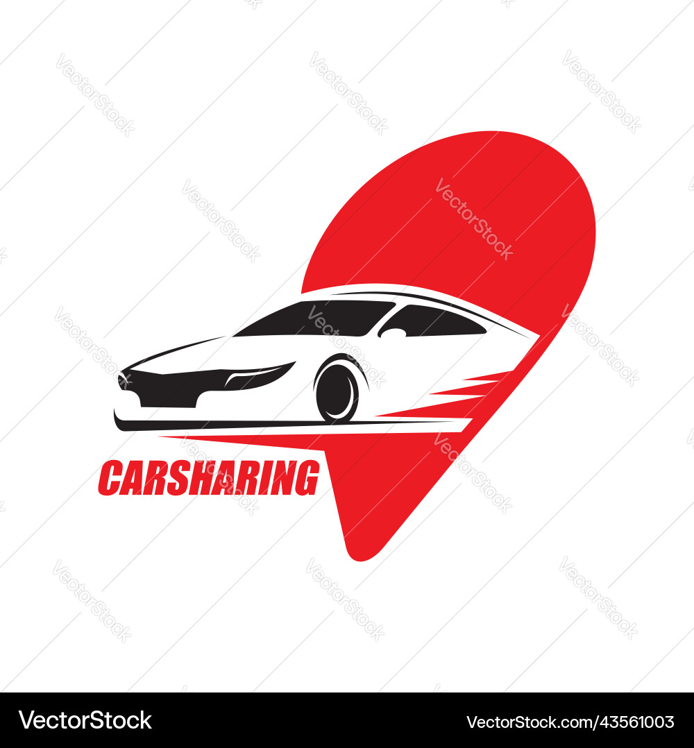 Car rent and carsharing service icon carpool Car rent and carsharing service icon carpool vector image