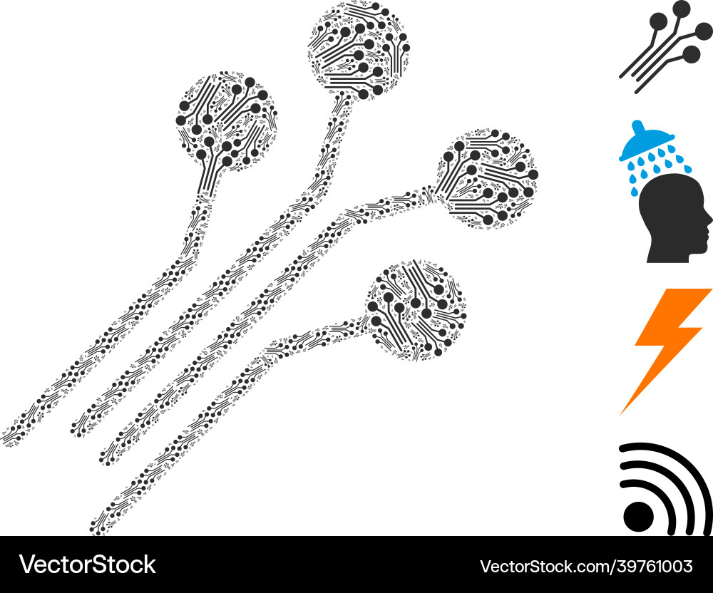 Circuit connectors icon recursive composition Circuit connectors icon recursive composition vector image