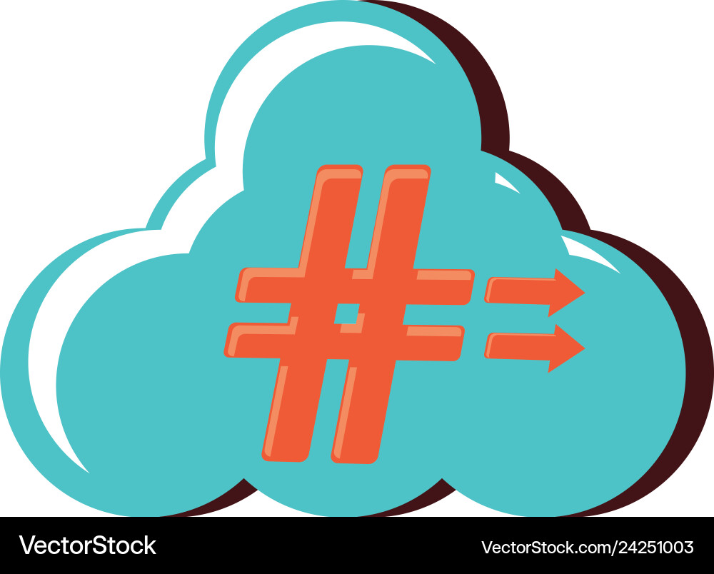 Cloud computing with pound key Vector Image