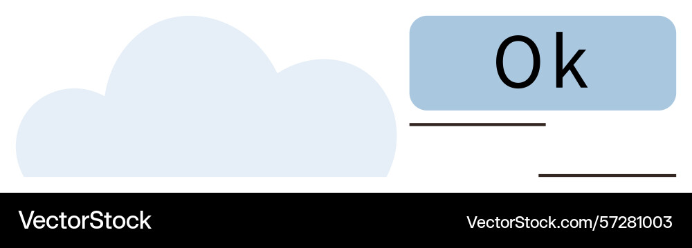 Cloud element with confirm button for digital Cloud element with confirm button for digital vector image