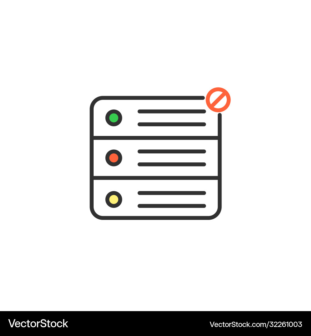 Denied access to server or data icon center Denied access to server or data icon center Vector Image