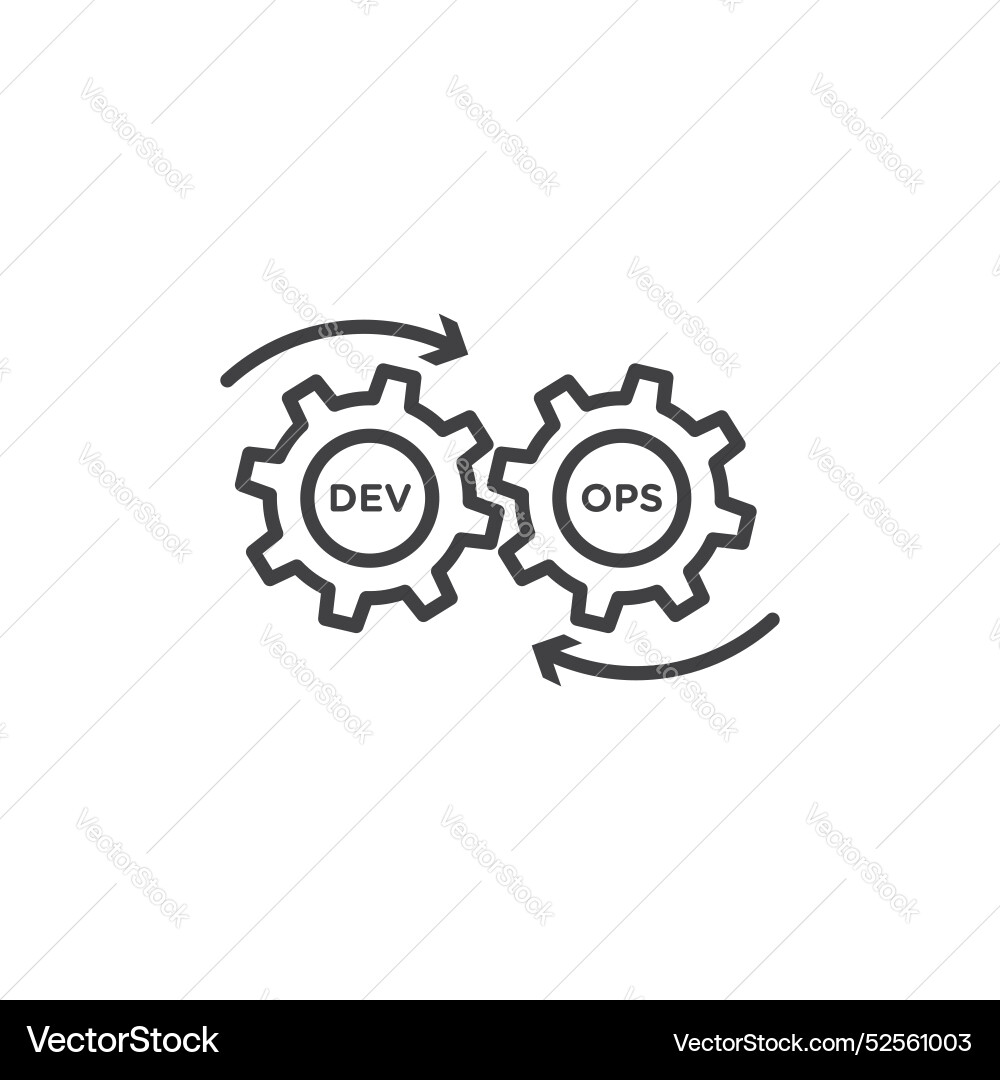 Devops icon set on white background Devops icon set on white background vector image