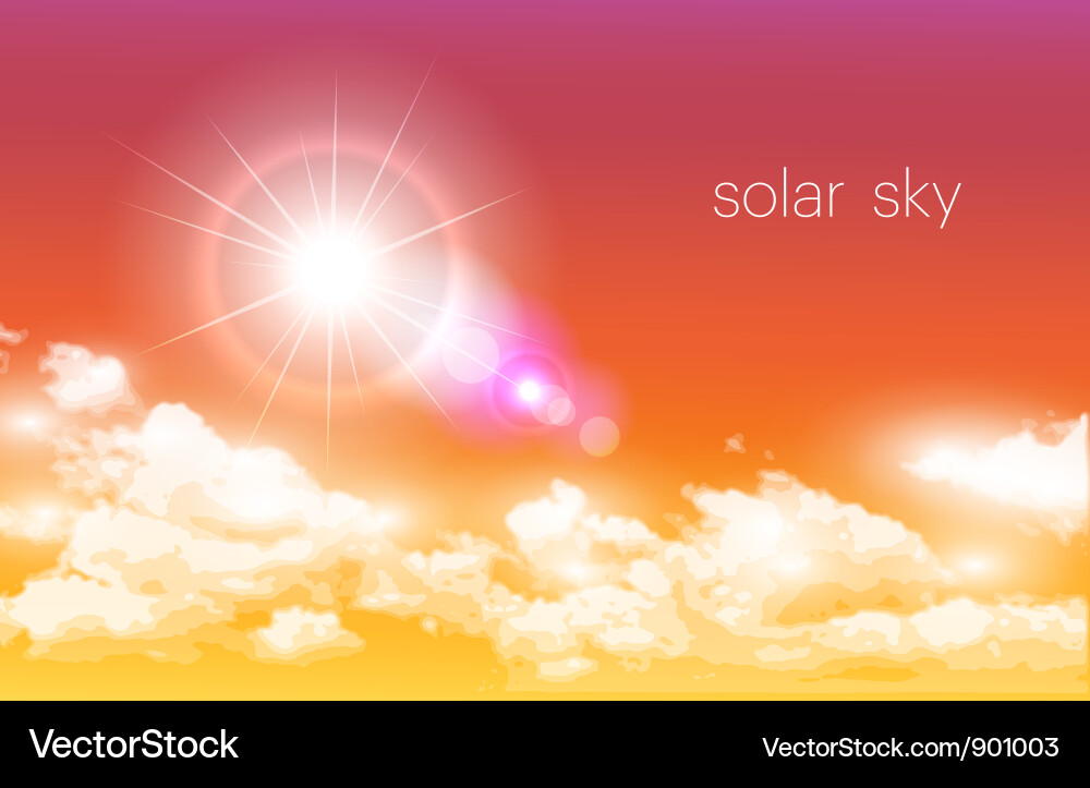 Dramatische Lens Flare mit Cloudscape Vektorbild