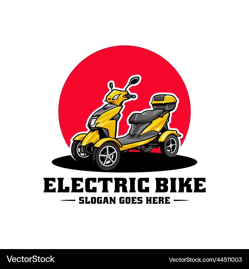 Electric Scooter Logo - Three Wheel Moped – Royalty-Free Vector |  VectorStock, image size:1000x1080