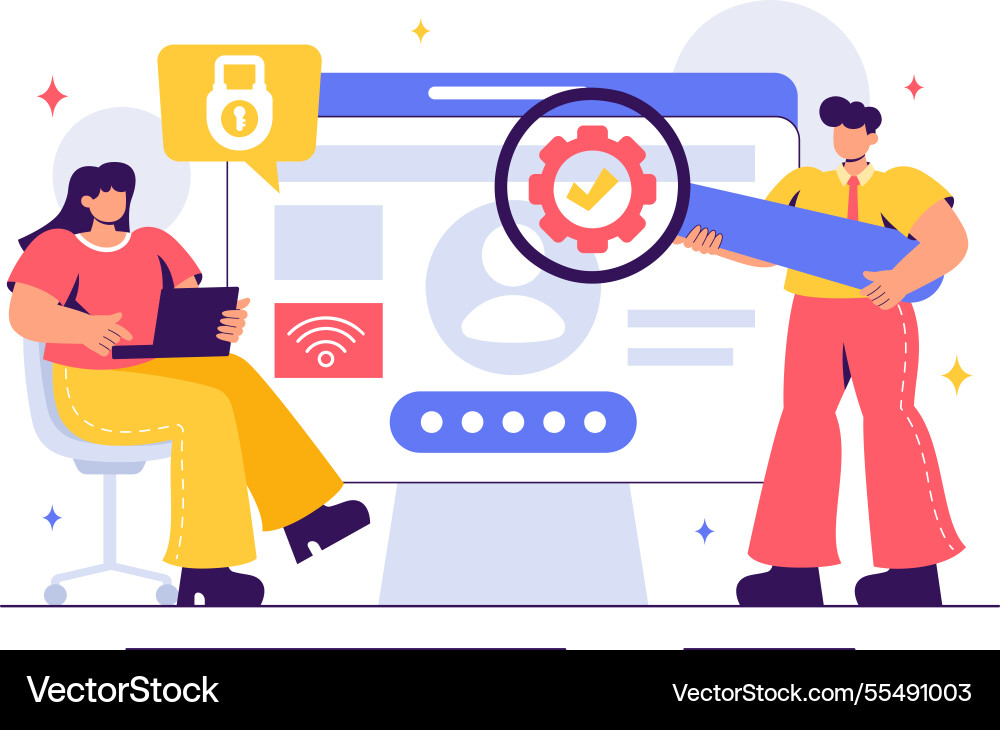 Ethical hacking featuring a developer practicing Ethical hacking featuring a developer practicing Vector Image