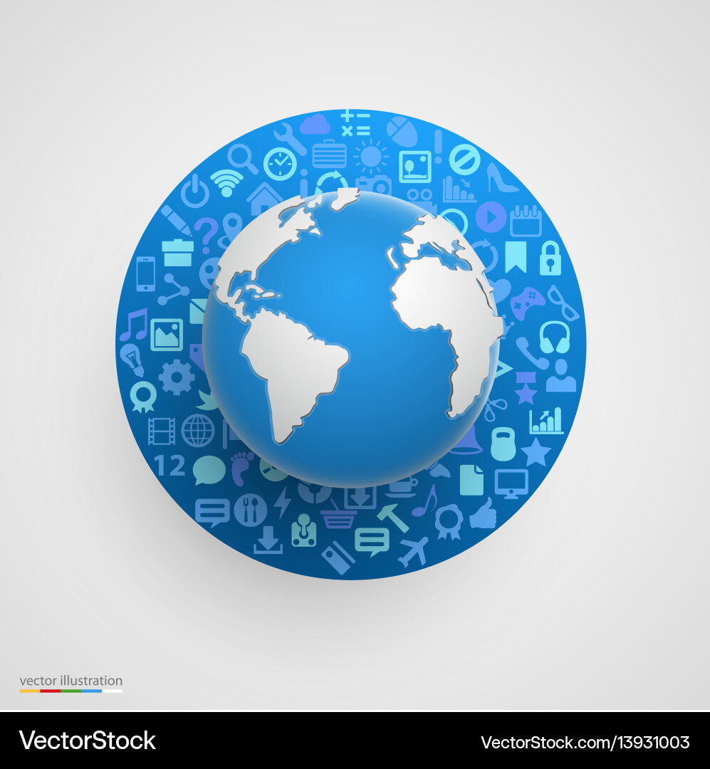 Global App & Technology Network Vector Image