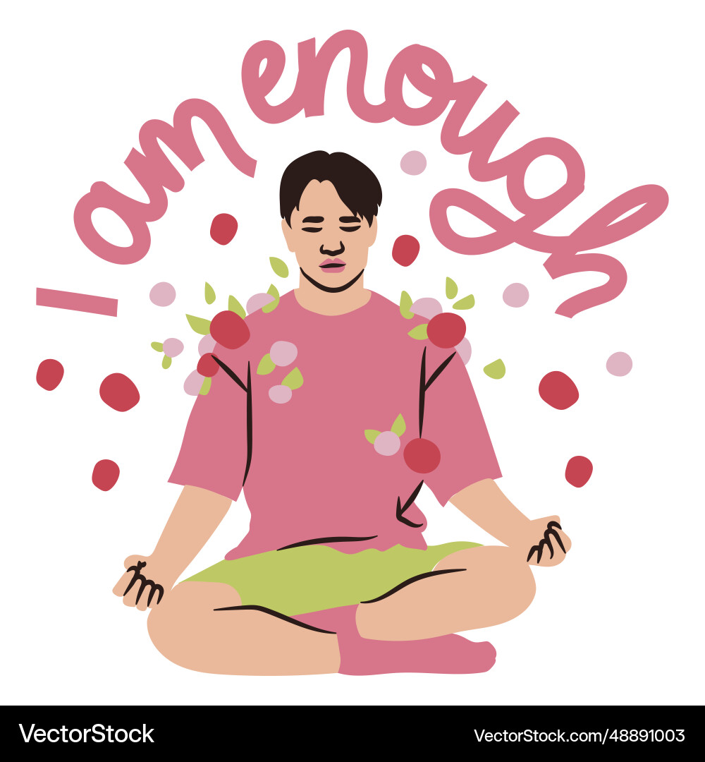 I am enough quote semi flat – Royalty-Free Vector | VectorStock, image size:1000x1080