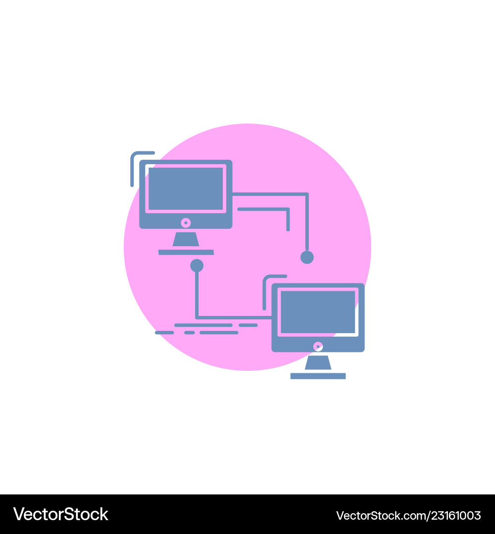 Local lan connection sync computer glyph icon vector image