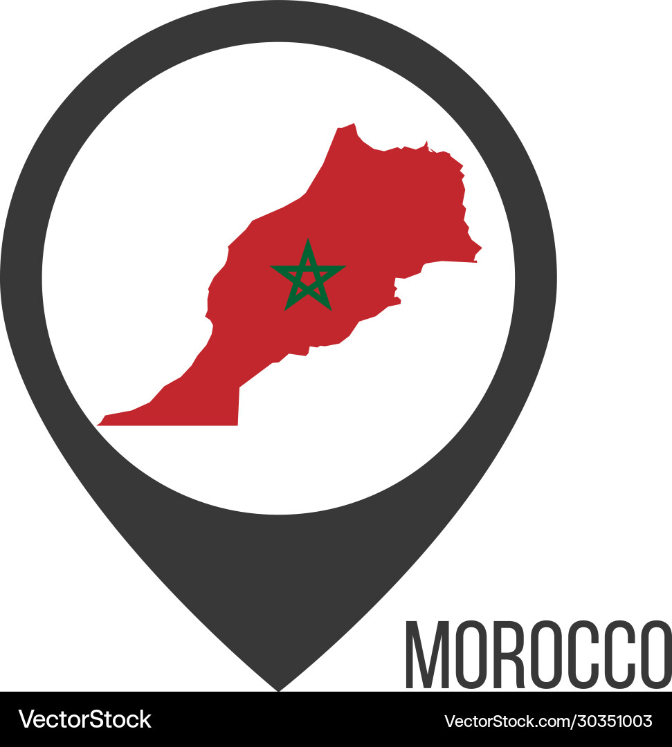 Map pointers with contry morocco flag Map pointers with contry morocco flag vector image