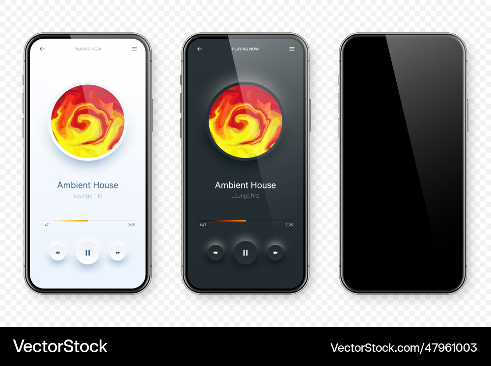 Online audio player user interface smartphone app Online audio player user interface smartphone app vector image