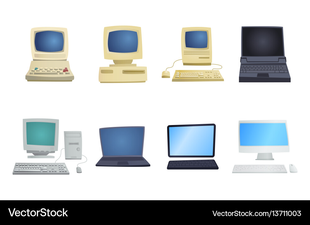 Retro Computer Keyboard Icon vector image