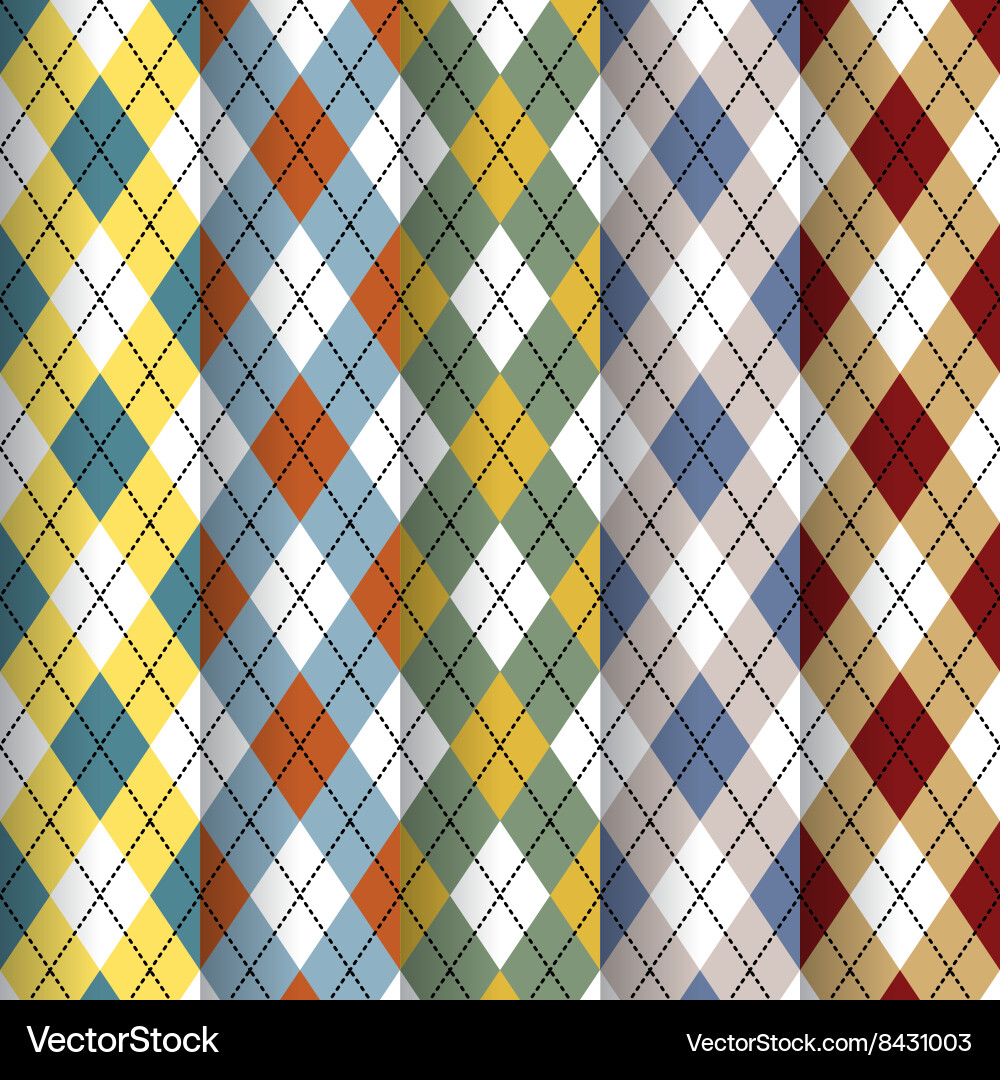 Scottish patterns set Vector Image