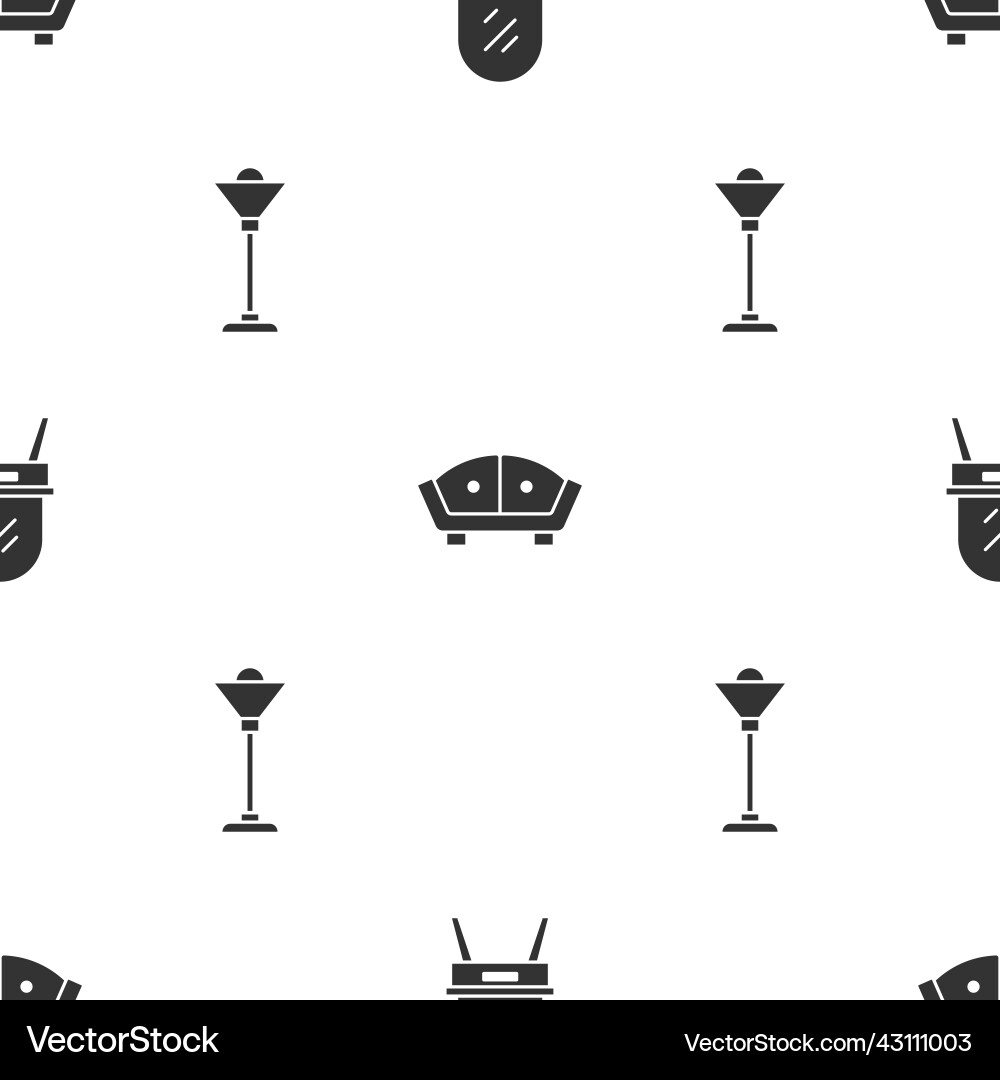 Set dressing table sofa and floor lamp Set dressing table sofa and floor lamp vector image