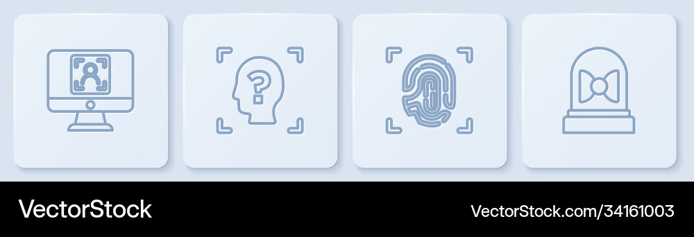 Set line face recognition fingerprint and motion Vector Image