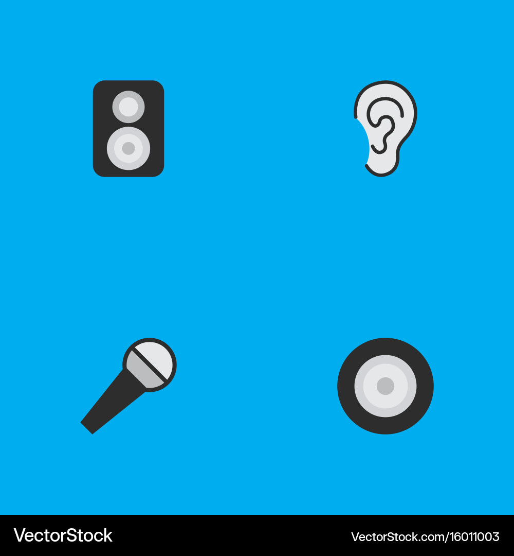 Set of simple icons elements loudspeaker listen vector image
