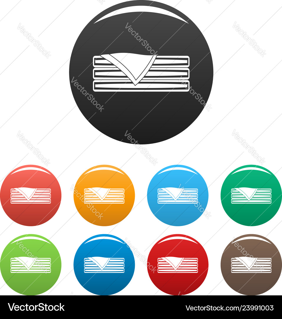Sorted towel icons set color Sorted towel icons set color vector image