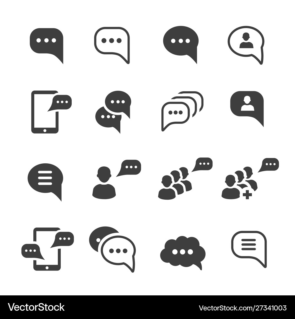 Speech message talk text bubble icons set Speech message talk text bubble icons set vector image