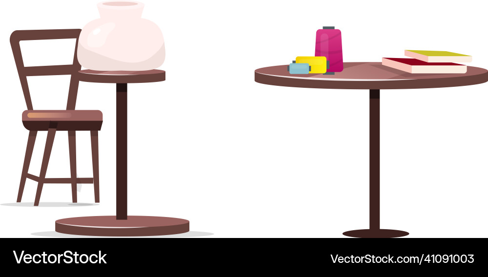 Tables for craft flat color objects set Tables for craft flat color objects set vector image