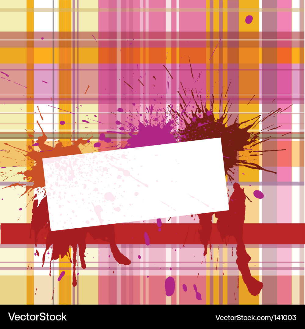 Vignette with checked background vector image