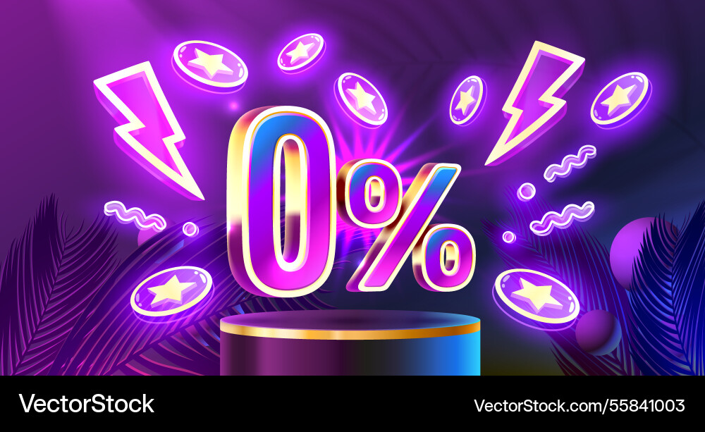 Zero commission limited offer percent sign Zero commission limited offer percent sign vector image