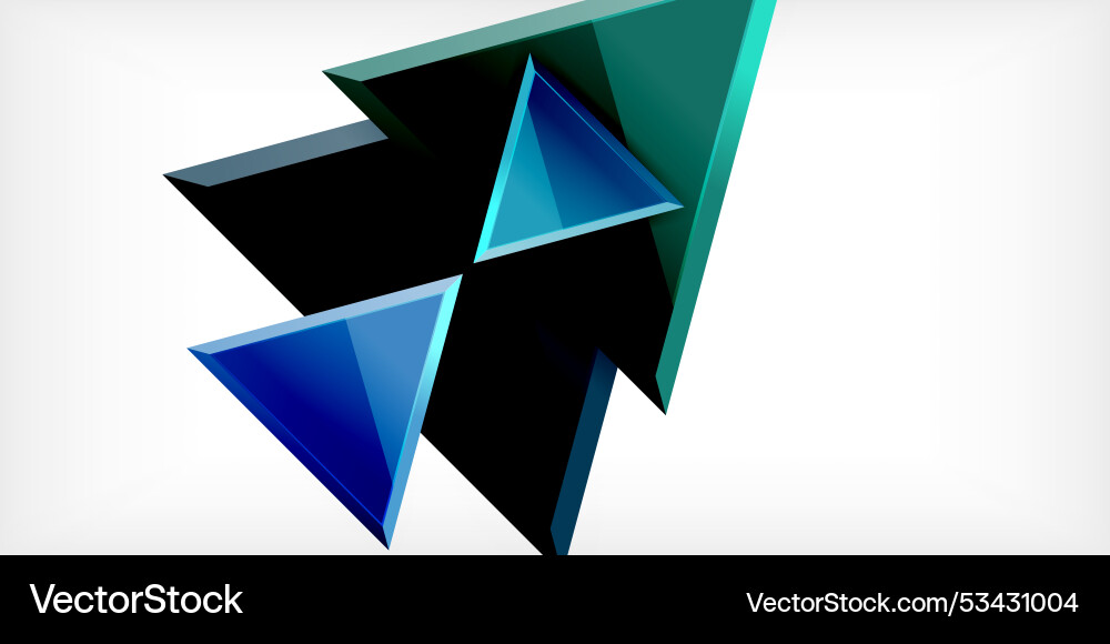 Abstract background - colorful triangles with 3d Vector Image