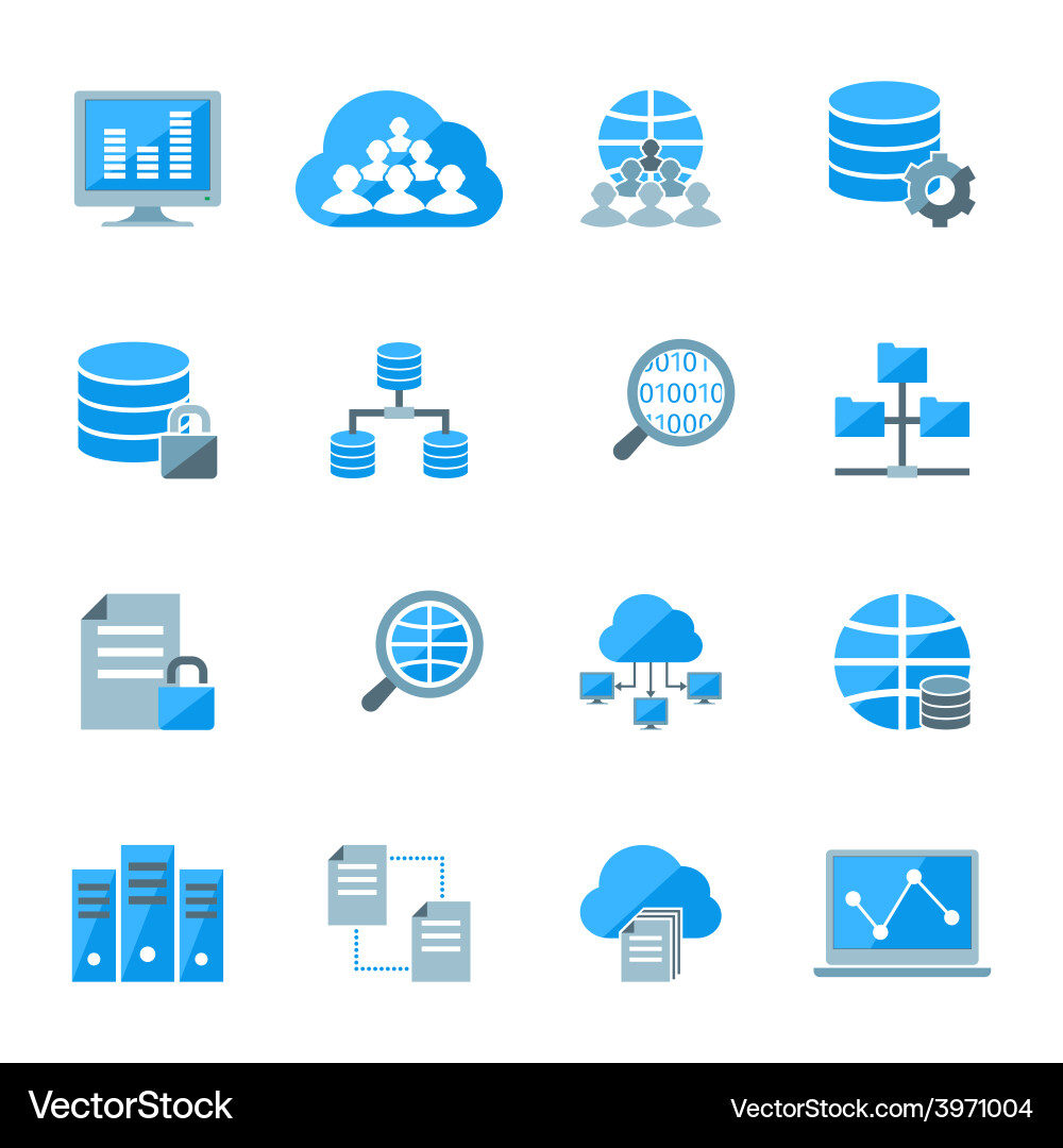 Big Data & Analytics Icons vector image
