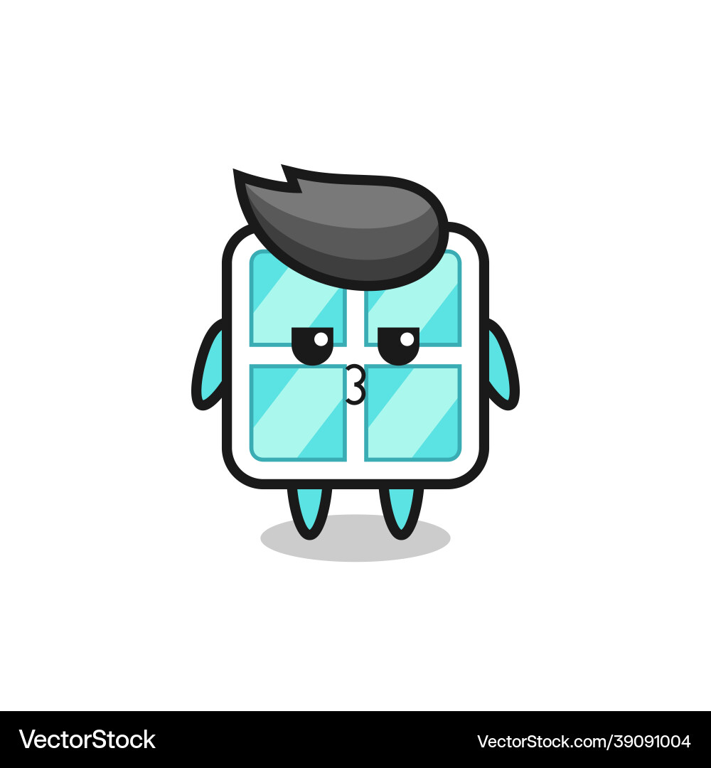 Bored expression of cute window characters Vector Image