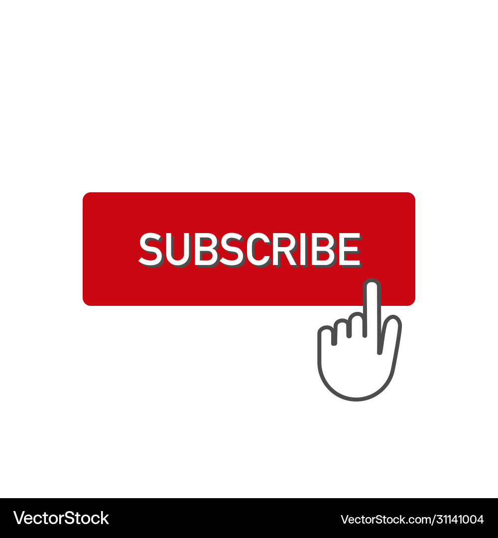 Button with subscribe video channel icon Button with subscribe video channel icon Vector Image
