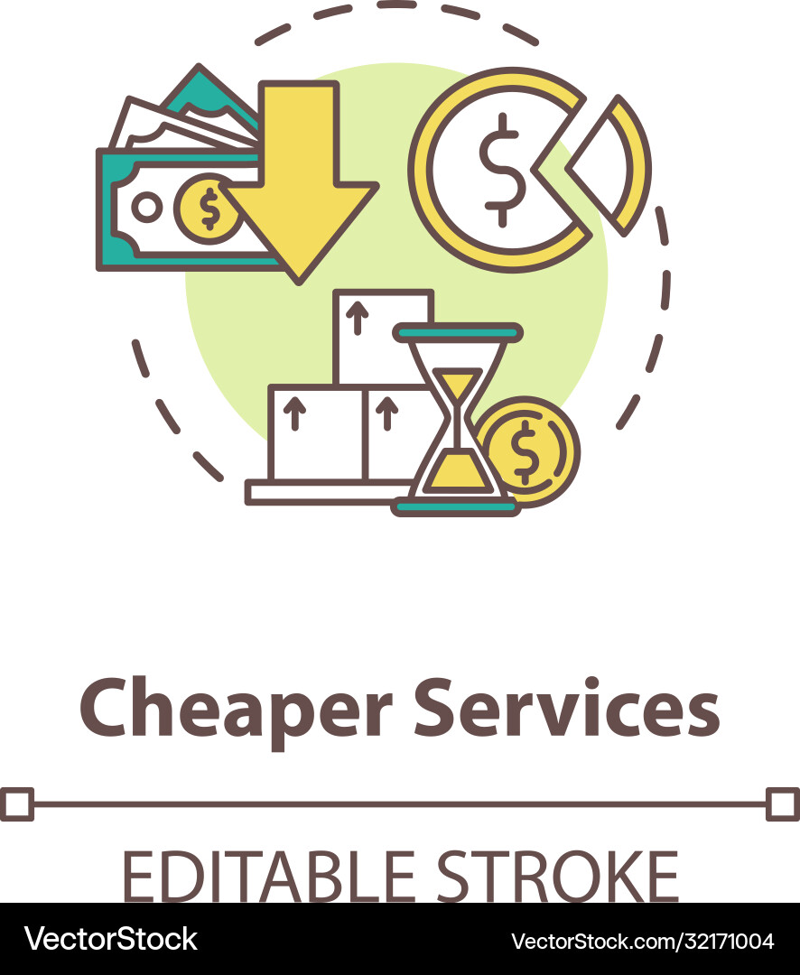 Cheaper services concept icon Cheaper services concept icon vector image