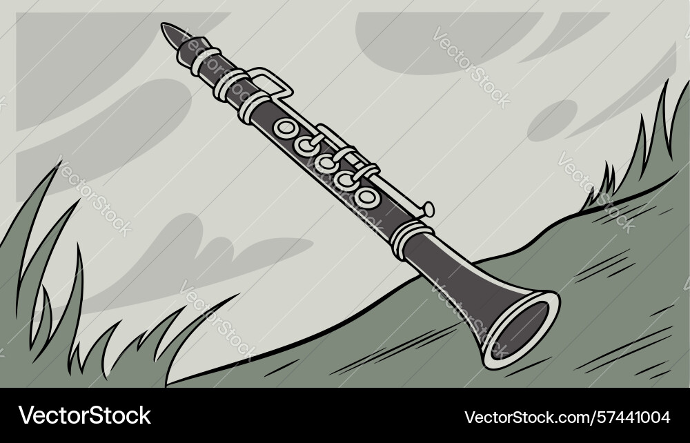 Clarinet in a simple serene setting minimalist Vector Image