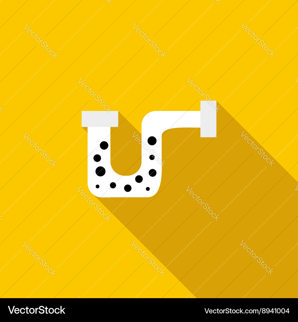Clog in the pipe icon flat style Vector Image