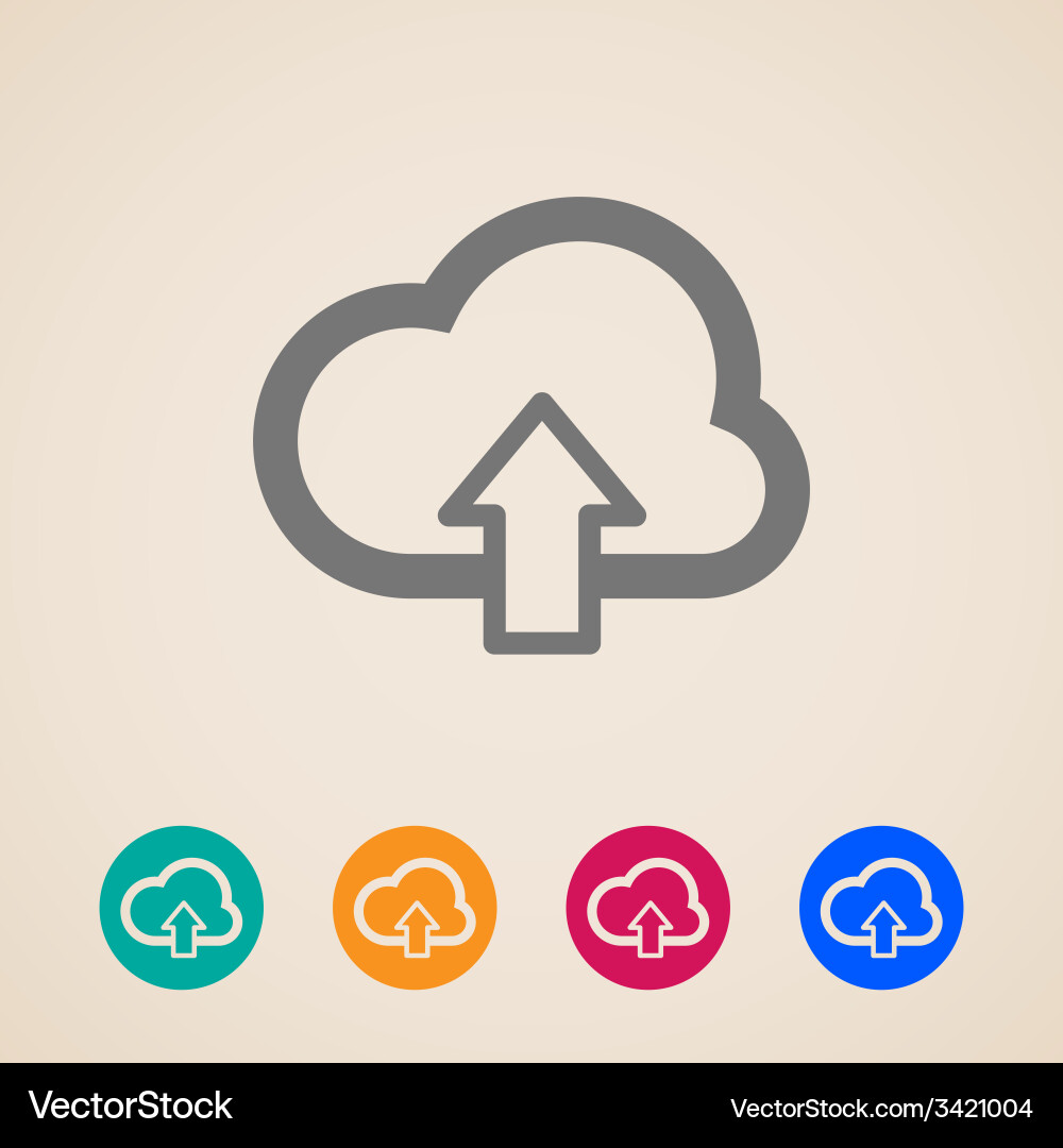 Cloud with upload arrow icons Vector Image