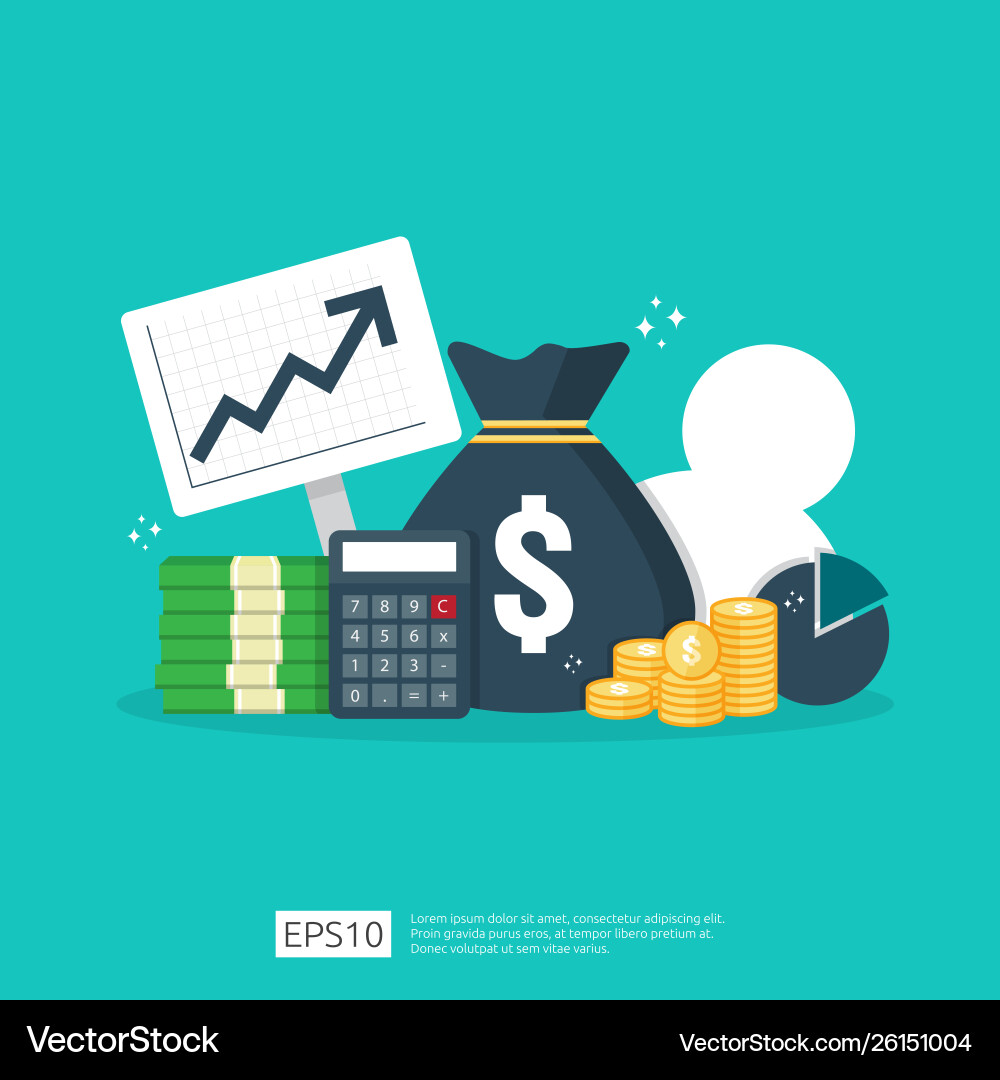 Finance performance return on investment roi Vector Image