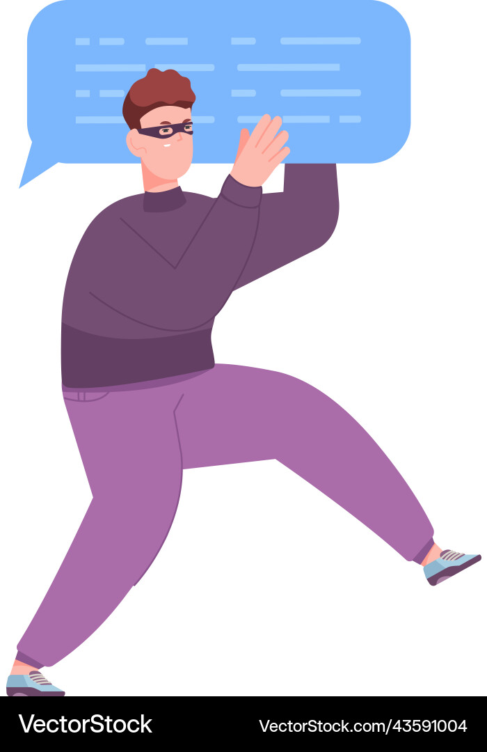 Hacker carrying comment box cyber security break Hacker carrying comment box cyber security break vector image