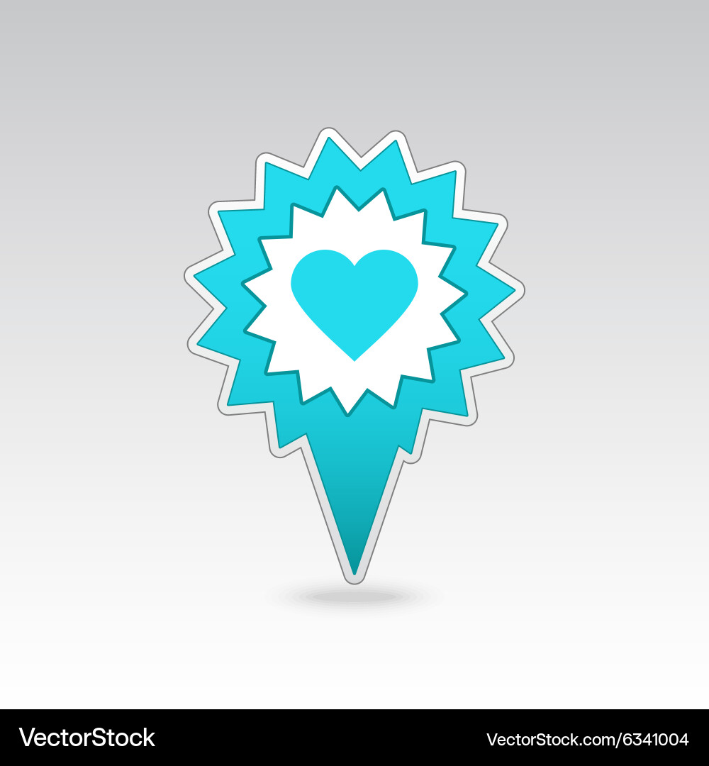 Heart pin map icon pointer markers vector image