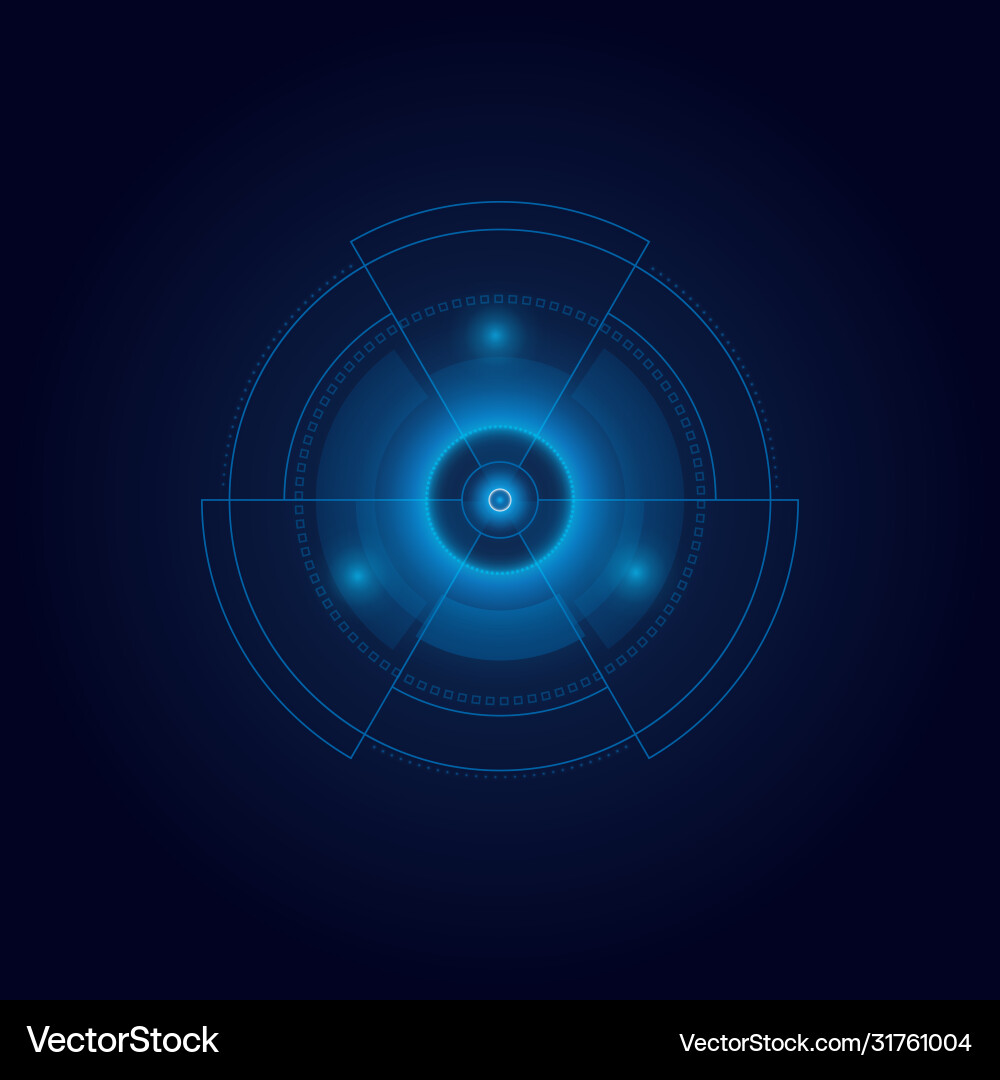 Hud futuristic element isolated on dark Hud futuristic element isolated on dark vector image