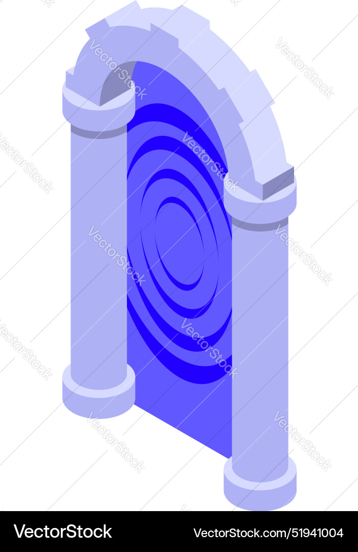 Magic portal with columns is opening sending Vector Image
