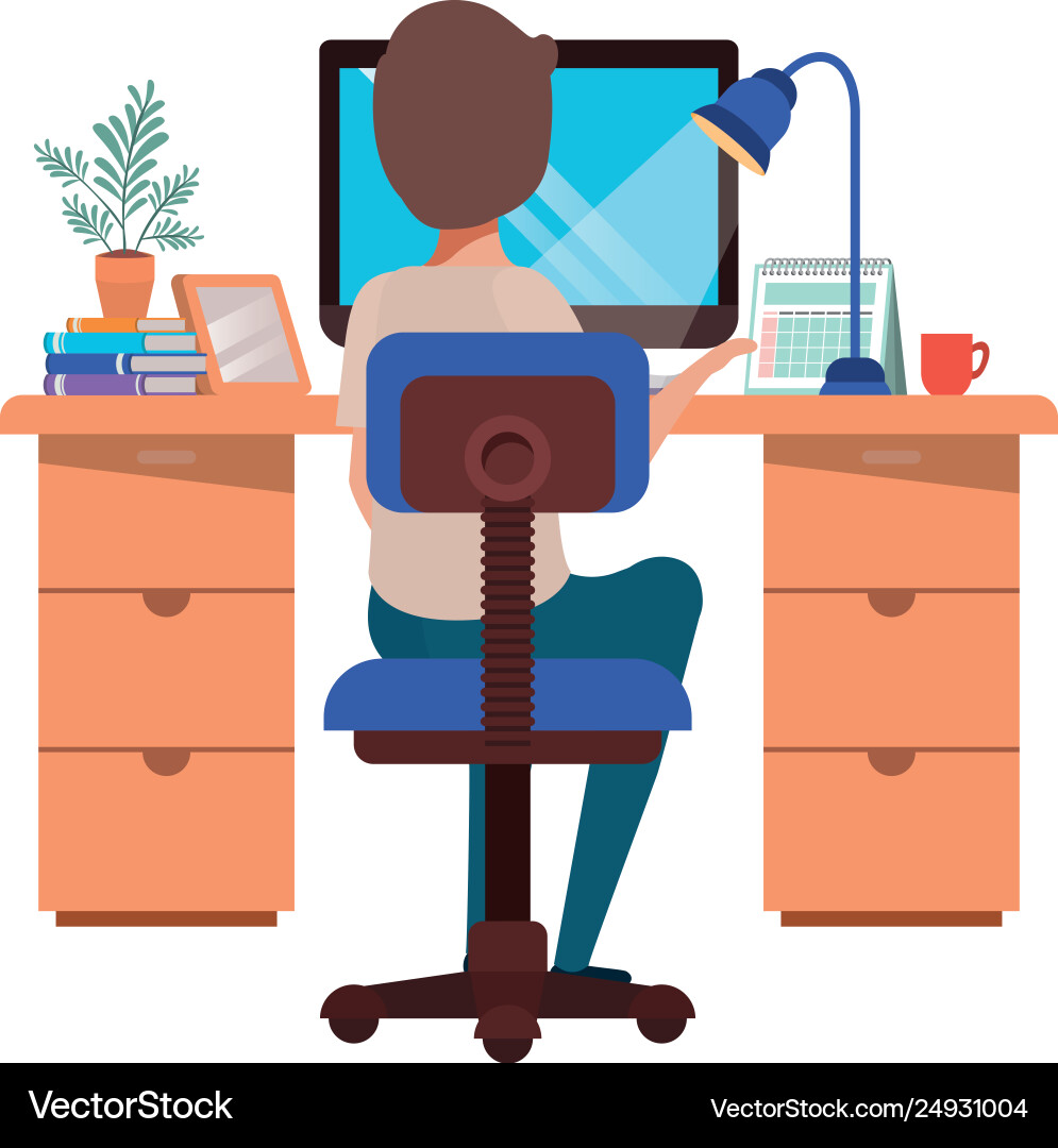 Man working in office avatar character vector image