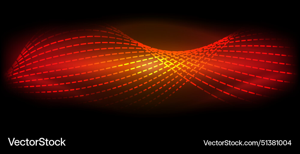 Neon wave lines with blend effect Vector Image