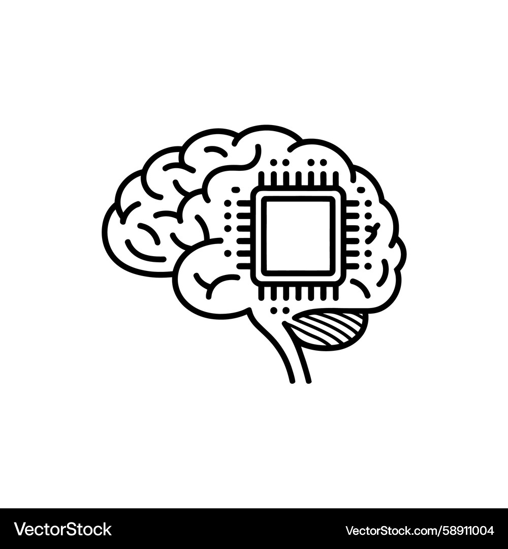 Neural Network Brain Technology Vector Image