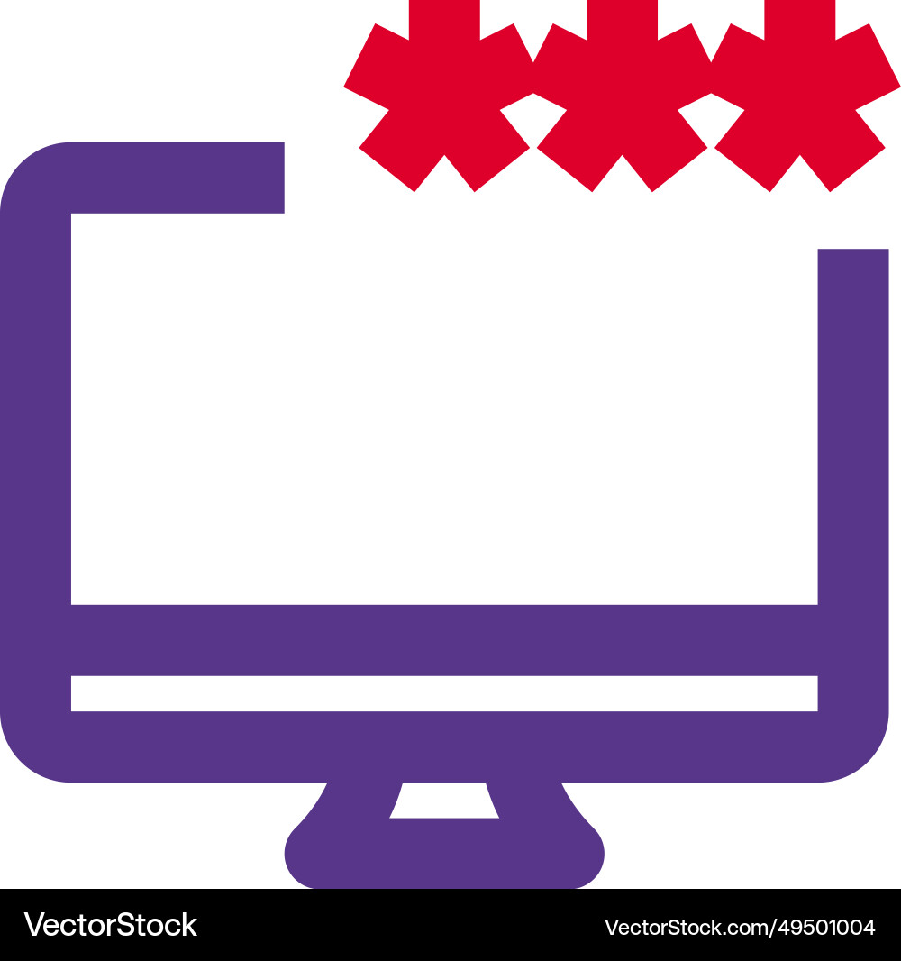 Required code for accessing desktop or account vector image