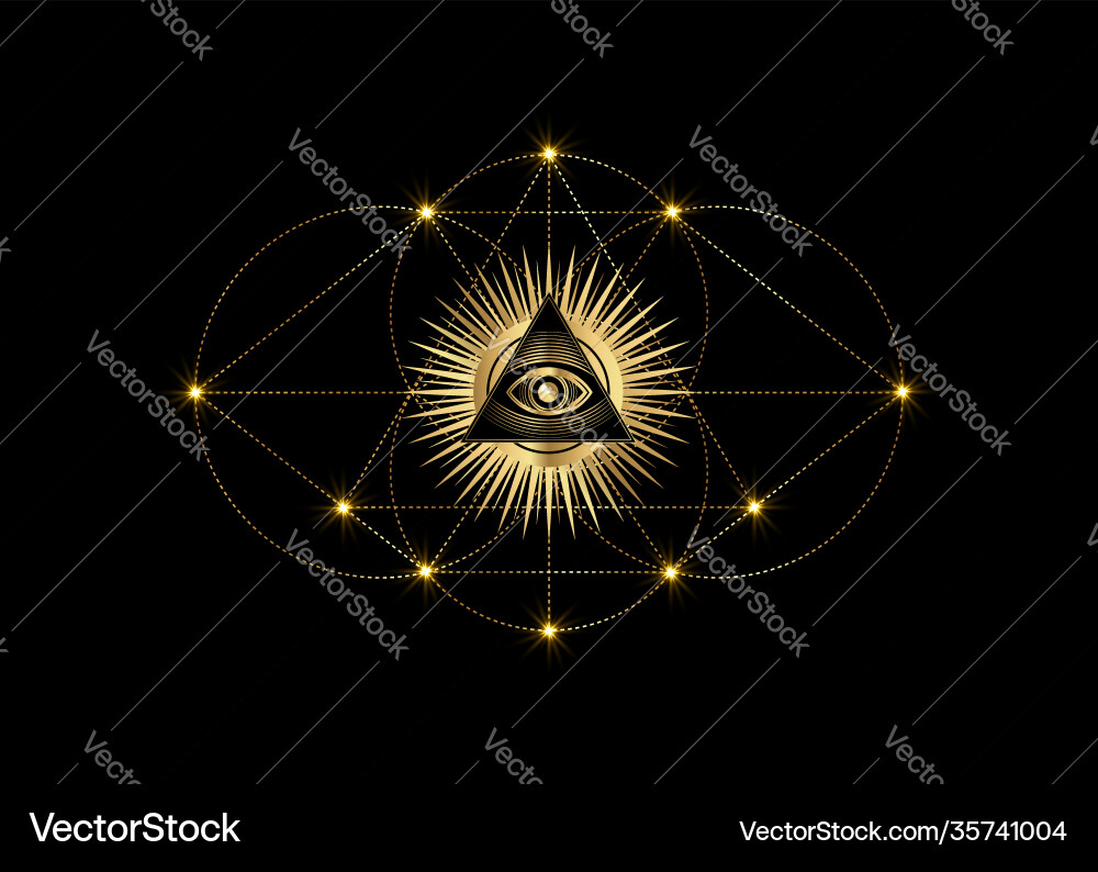 Sacred masonic symbol third eye logo design Sacred masonic symbol third eye logo design vector image