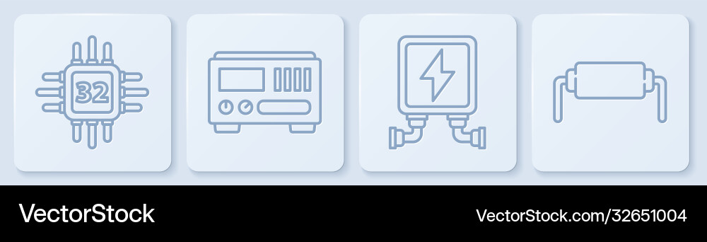 Set line processor with microcircuits cpu Set line processor with microcircuits cpu vector image